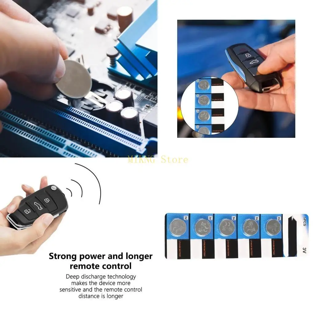 5pcs CR2032 Button Cell Battery 3V for Car Remote Control 160/200MAH السعة أفضل بيع