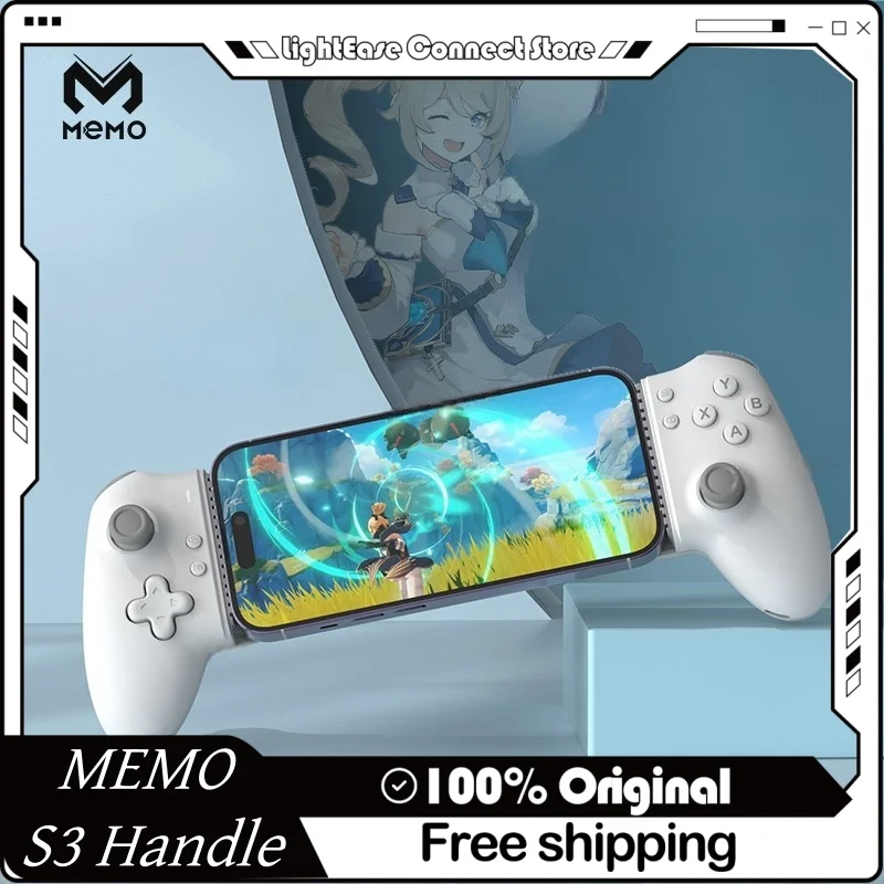 New Memo S3 Gamepad Mobile Phone Controller Hall  Effect Stretching Handle Stick Joystick Android Ps Cloud Game Customized