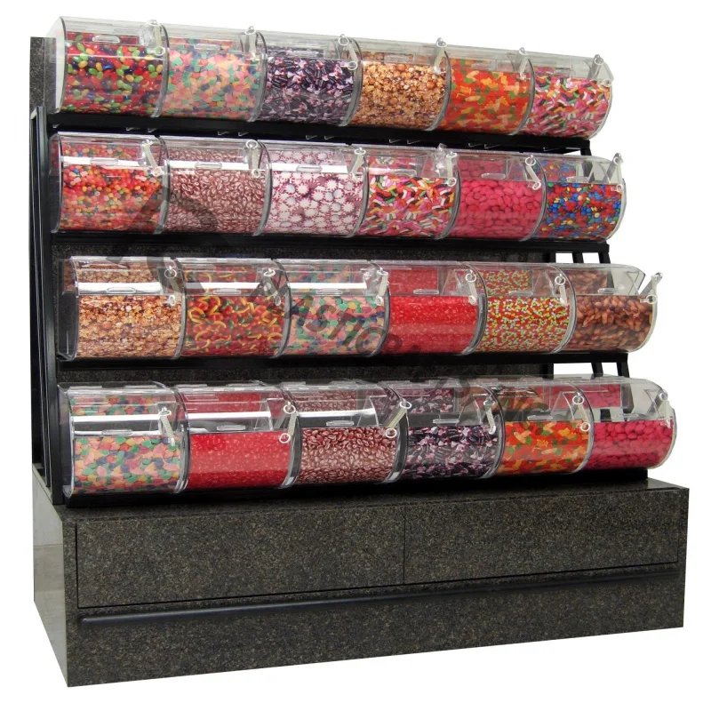 Candy  Display Rack With Acrylic Bins