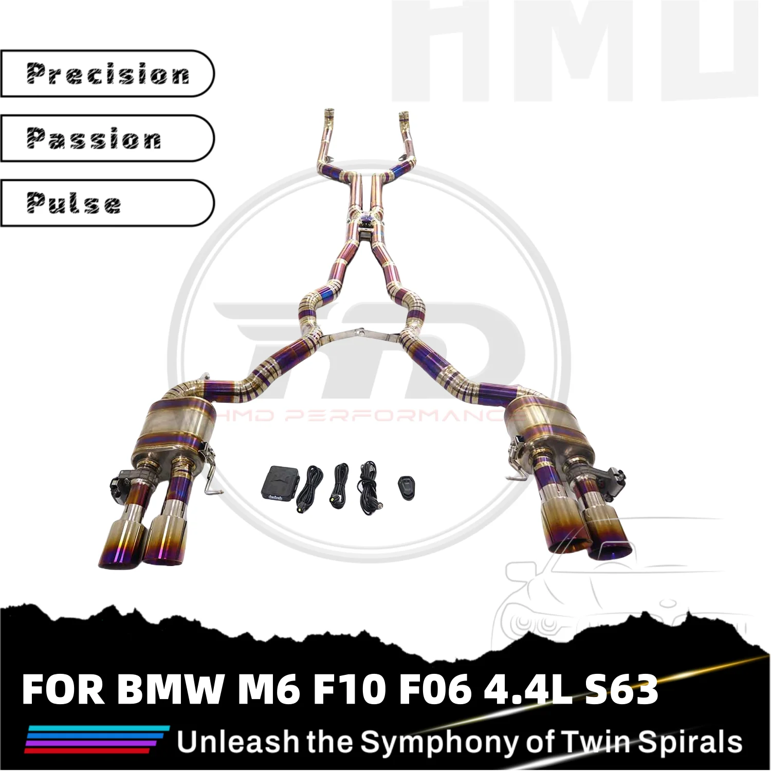 

Catback for BMW M5 M6 F10 F06 4.4L S63 Ti tail section with valve muffler HMD Car Exhaust