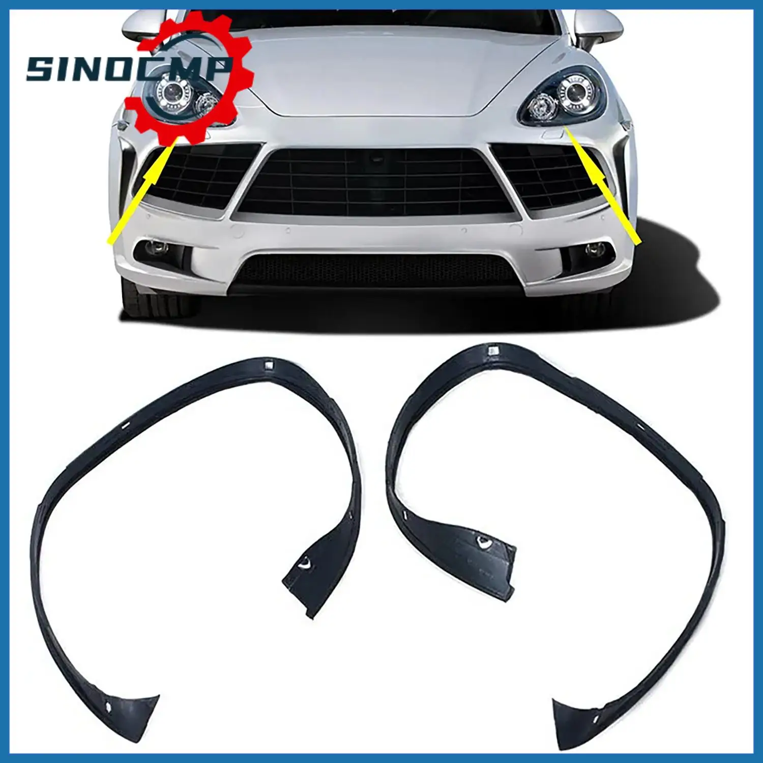 

2Pcs Headlight Rubber Sealing Strip Trim Headlamp Decorative Strip For Porsche Cayenne 2011-2014 Cars Accessories