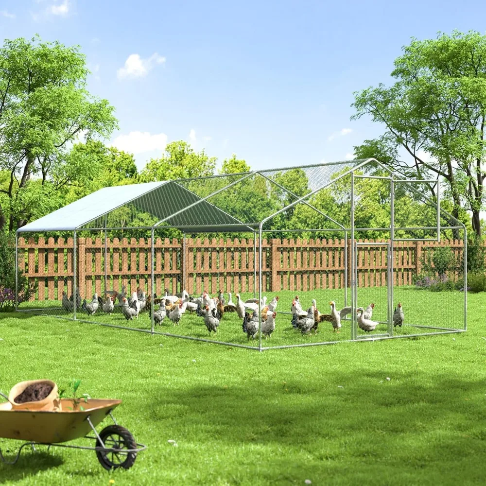 

Chicken Coop,Large Metal Chicken Run Pen,Walk in Chicken Coops