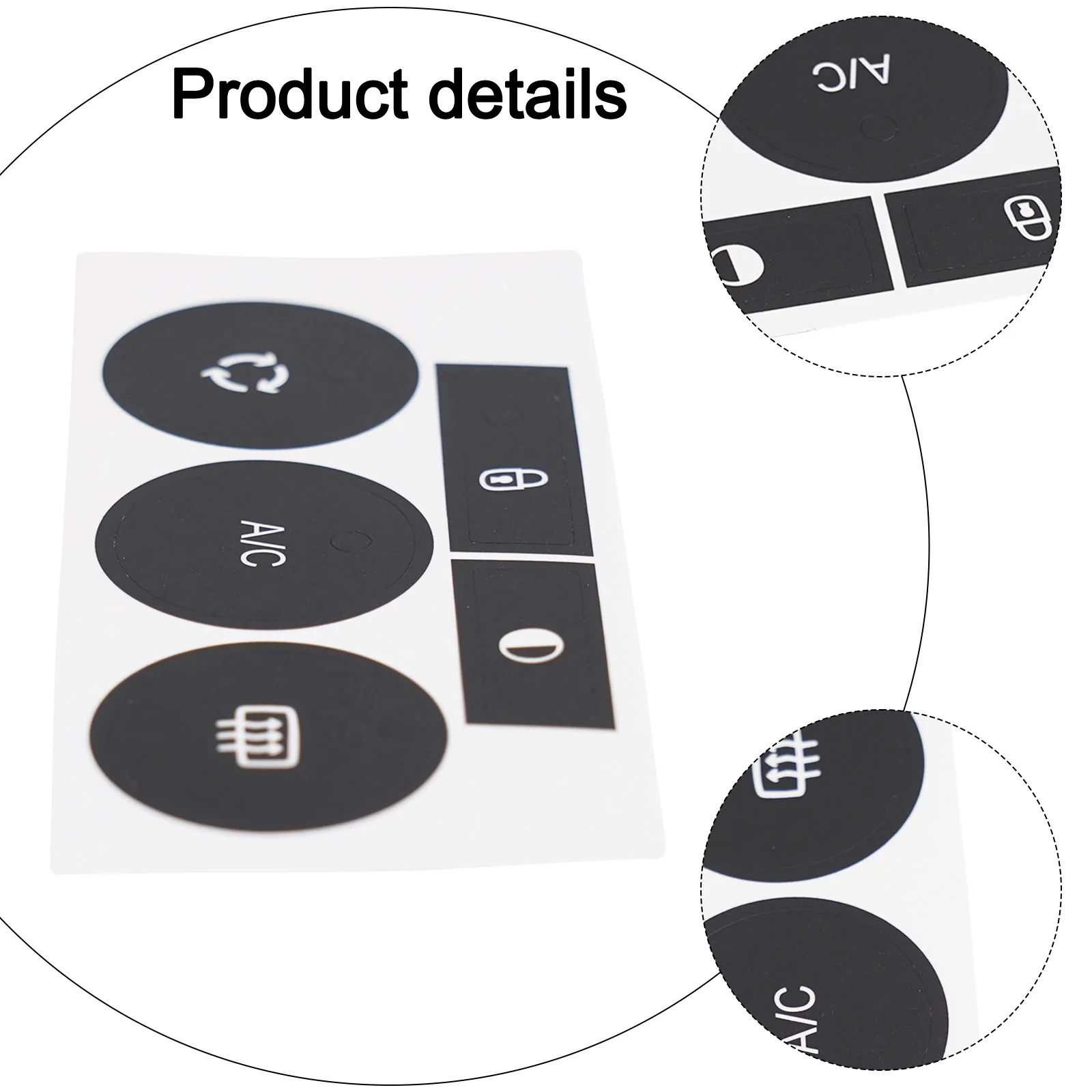 C4 Button Stickers C4 A/C Control Button Repair For Car Interior Repair Abscission Resistant Black Overlay High Quality Material