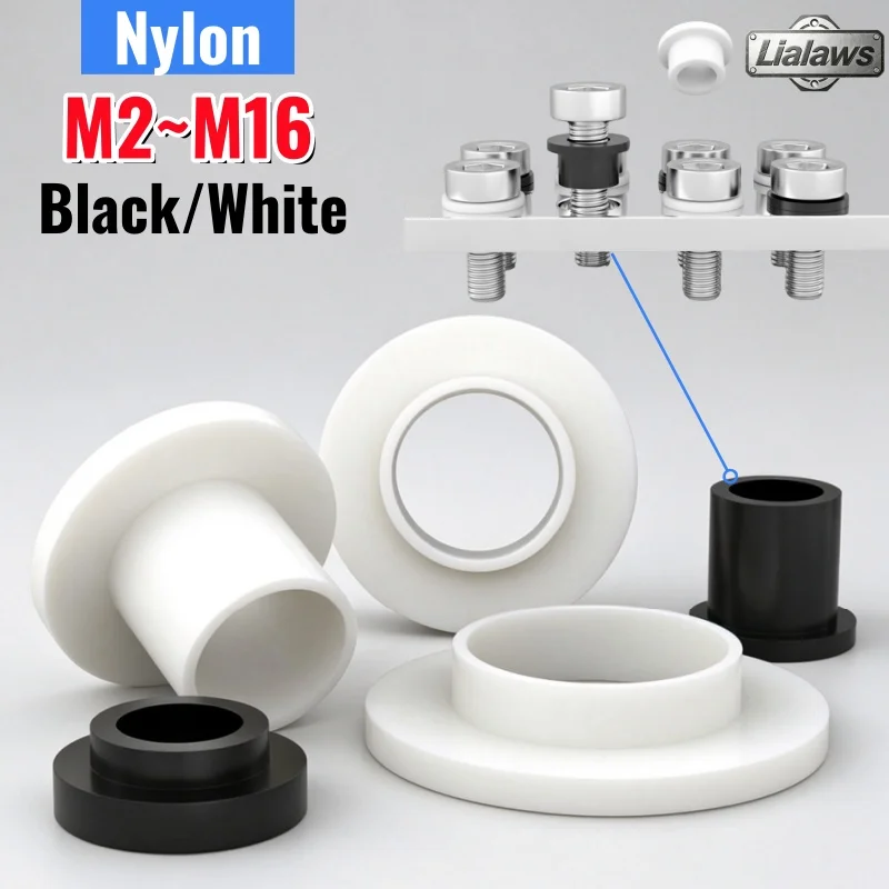 M2~M16 Nylon T-Shaped Washer Plastic Step Spacer Concave Convex Screw Bushing Sleeve Insulation Gasket Thread Protector