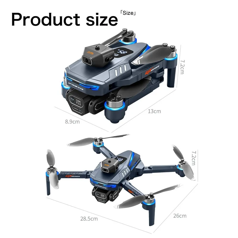 GT8 Drone with FPV UAV Screen Remote Control Long Battery Life HD Dual Camera Optical Flow Positioning Obstacle Avoidance