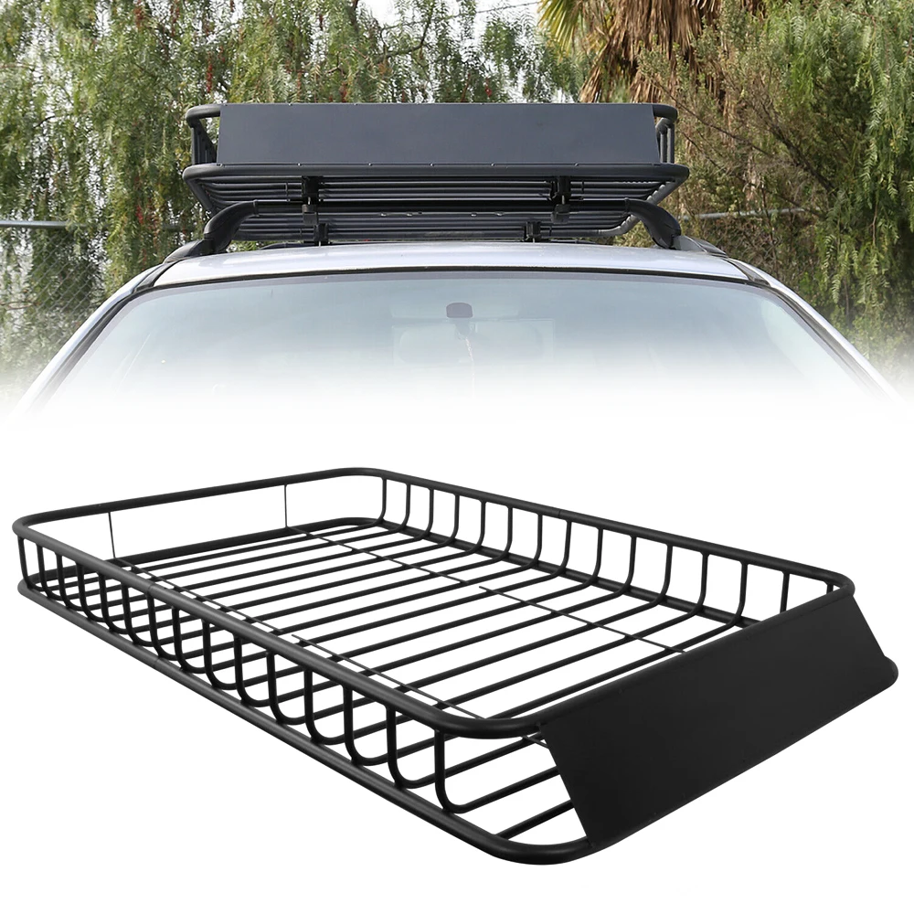 Universal Black Steel Top Cargo Carrier Roof Rack Luggage