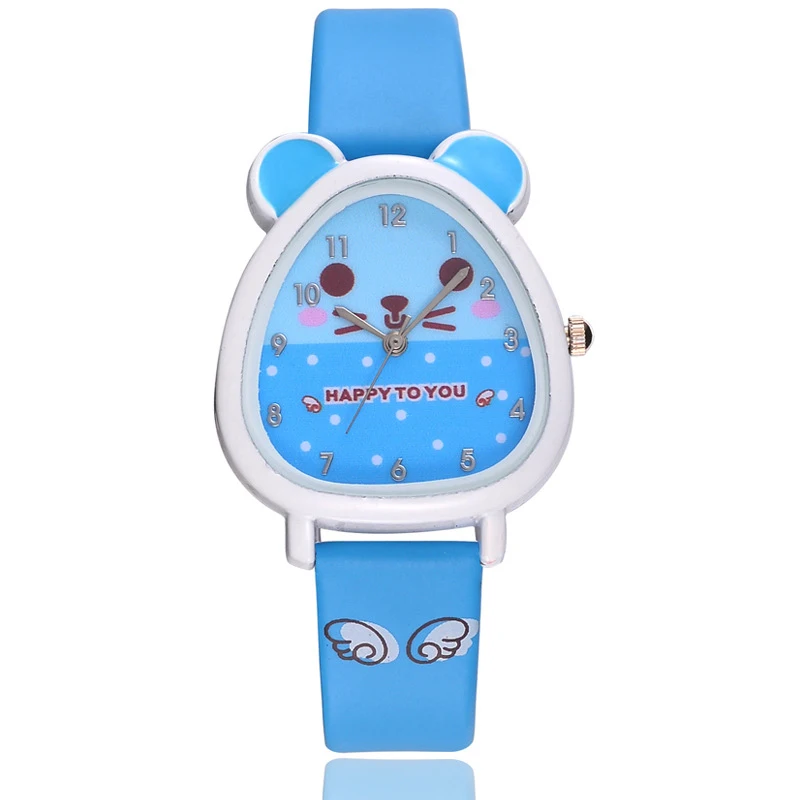 Hamster Shaped Dial Quartz Wrist Watch with PU Leather Strap Cute Cartoon Watches Accurate Durable Comfortable Cute Cartoon