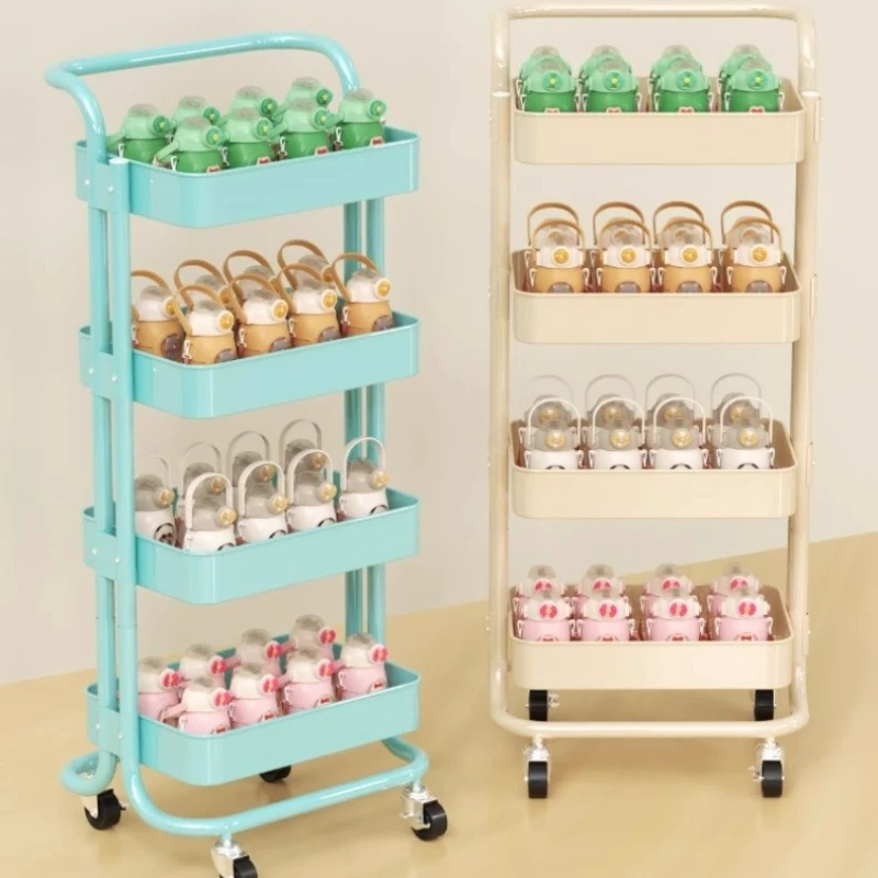 

Kindergarten cup holders, trolley shelves, floor-to-ceiling, multi-layer wheeled student thermos cup storage racks