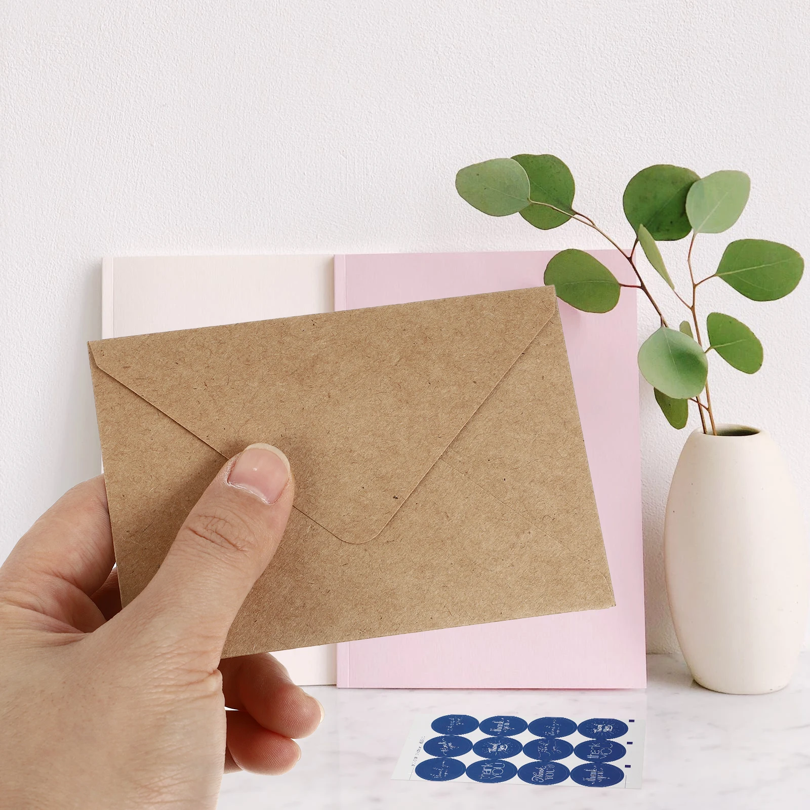 

16pcs Wedding Thank You Cards Envelopes Set Elegant Decorative Smooth Writing Notes for Baby Shower Birthday Bridal