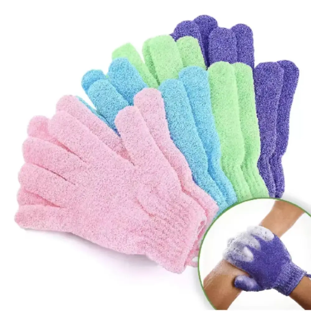 1-4pcs Colourful Exfoliating Gloves, Bath Gloves For Shower, Double Sided Exfoliating Gloves, For Spa, Massage And Body Scrubs