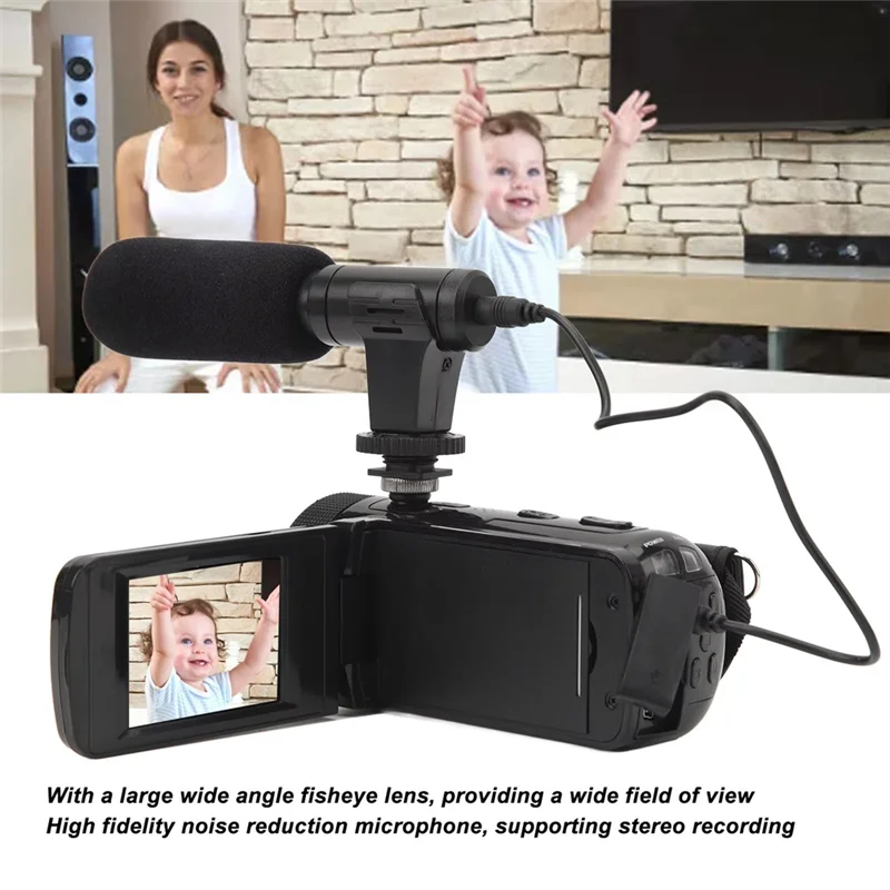 A24U Microfone Câmera Câmera de vídeo digital 16 milhões de pixels Interface USB IPS de 2,4 polegadas