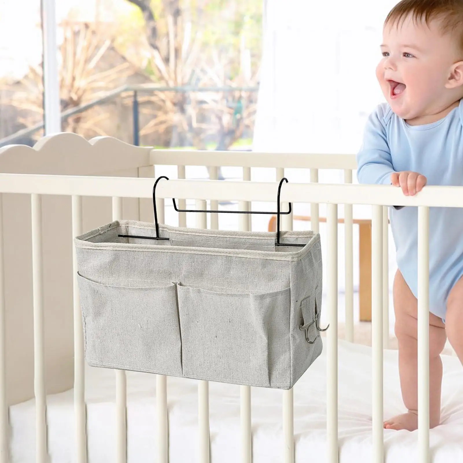 Nachttisch-Aufbewahrung, platzsparend, verstellbar, für Kinderzimmer, Nachttisch, Windeltasche für Wohnheim, Etagenbett, Schlafzimmer, Kinderzimmer, Reisen, Babyflaschenspielzeug