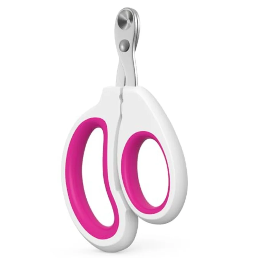 Cat Claw Nail Clippers for Small Pets: Stainless Steel, Black Silver, Beginner-Friendly Safety Trimmer with Non-Slip Handle