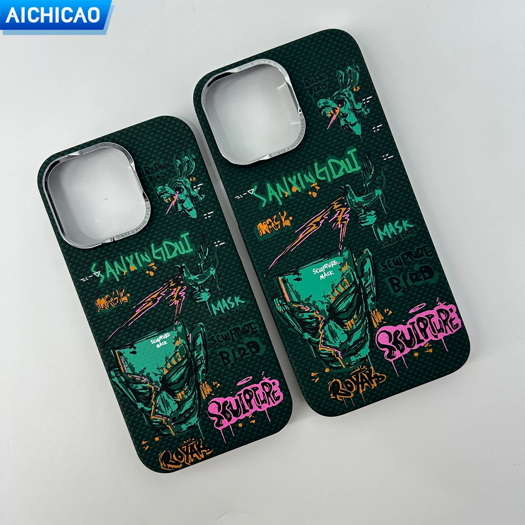 

ACC-Real Carbon Fiber Phone Case For iphone 16Pro/16ProMax/iphone 15Pro/15ProMax Three-star Pile Ultra-thin Aramid Fiber Shell