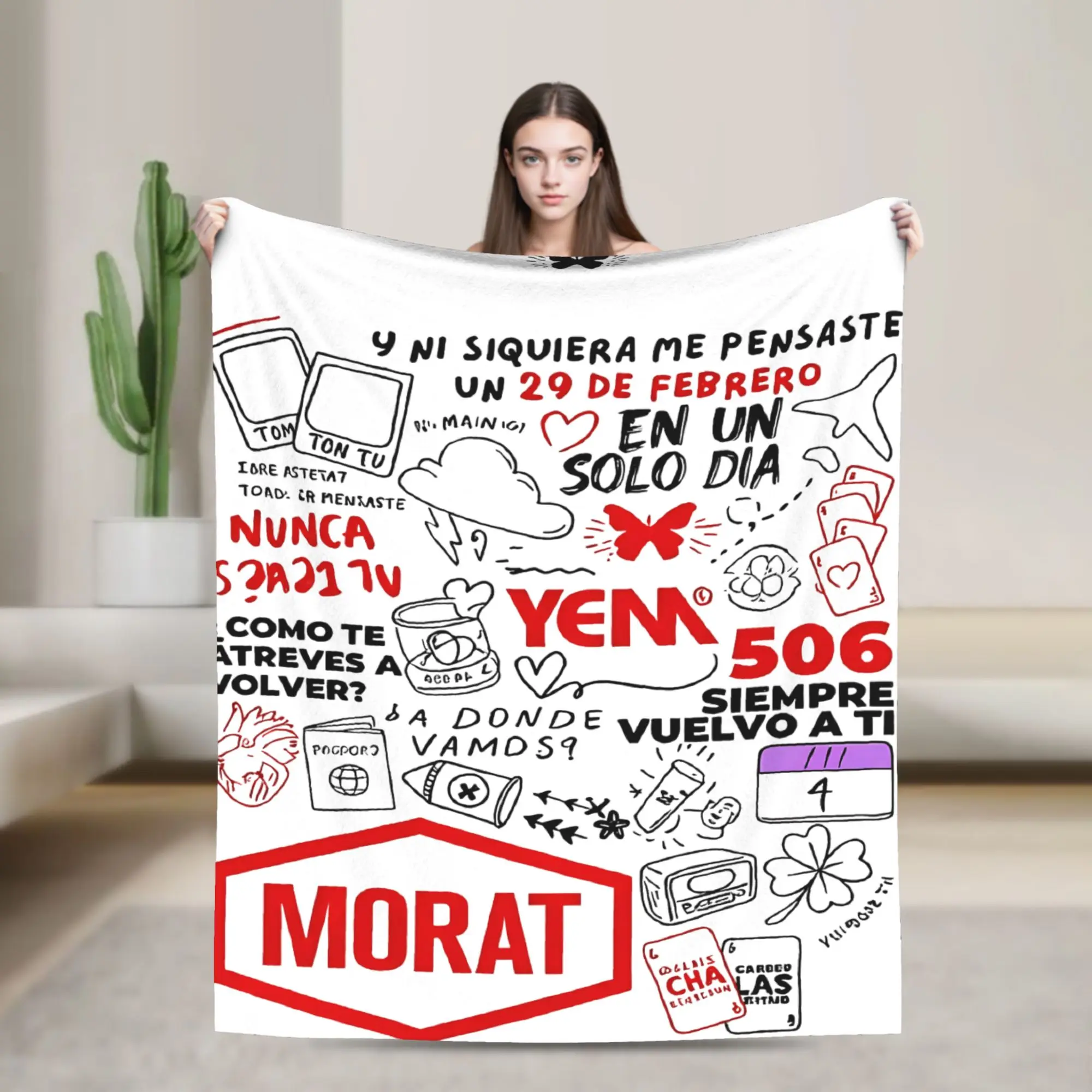 Morat Band POP Rock Music Tour Blanket Multiple Sizes Warm Cozy Fluffy  Throw Blankets for Sofa Couch and Bed