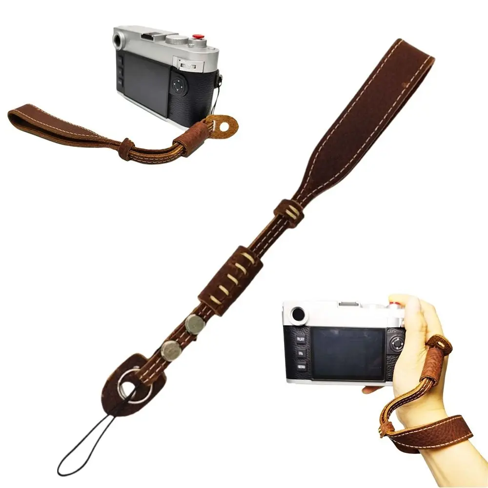 Universal Adjustable Length Camera Wristband PU Leather Durable Camera Grip Strap Comfortable Touch Camera Hand Strap All Models
