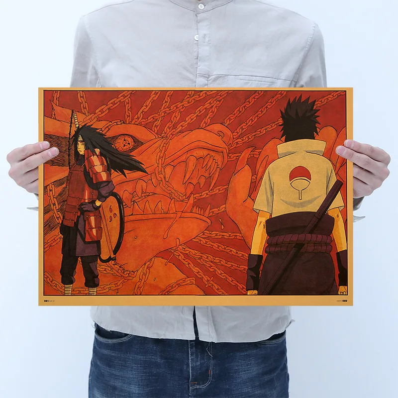 Anime Naruto Poster Figure Vintage Kraft Paper Cafe Bedroom Decorative Painting Dormitory Collection Naruto Sticker Poster Gift