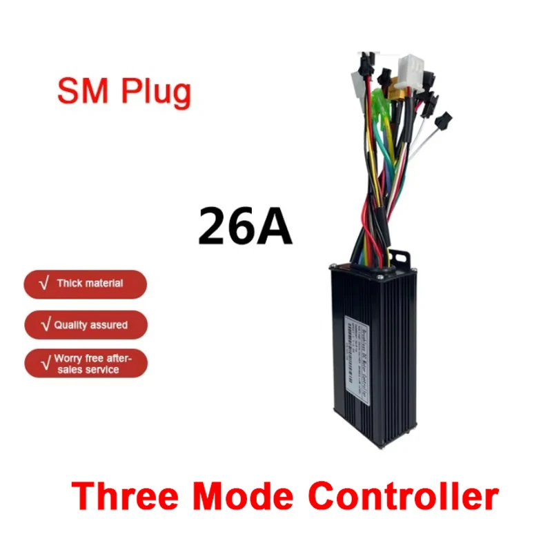 

Bike 26A Controller 24V/36V/48V Electric Bicycle Three Mode SineWave Brushless Controller SM with XT60 Plug,For 500W/750W Motor