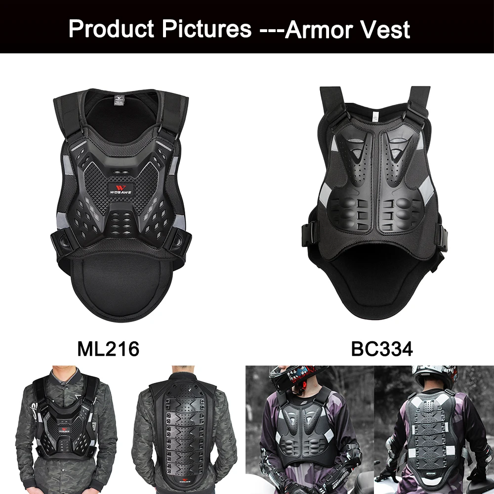 WOSAWE Motorcycle Armor Vest Spine Chest Body Protection Back Protector MTB Vest Skateboard Jacket Motocross Dirt Bike Waistcoat