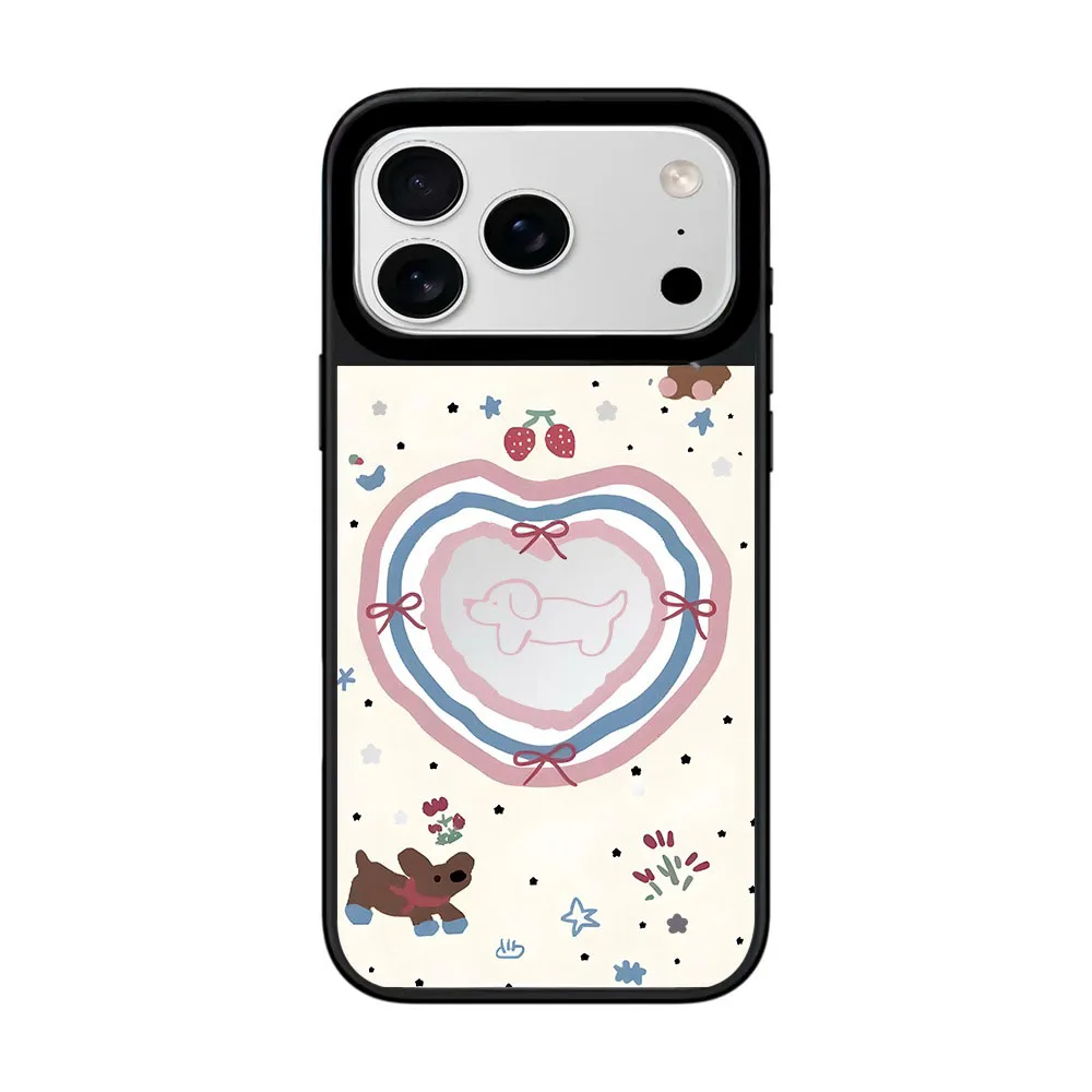 

Cherry Line Heart Mirror Surface Magnetic Phone Case Cover for IPhone 12 13 14 15 16 17 Pro Max Case for IPhone 17 Air