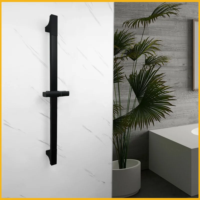 Black Wall Mounted Adjustable Shower Lift Rod With 3 Functions Handheld Shower Head Stainless Steel Hose Bathroom Accessories