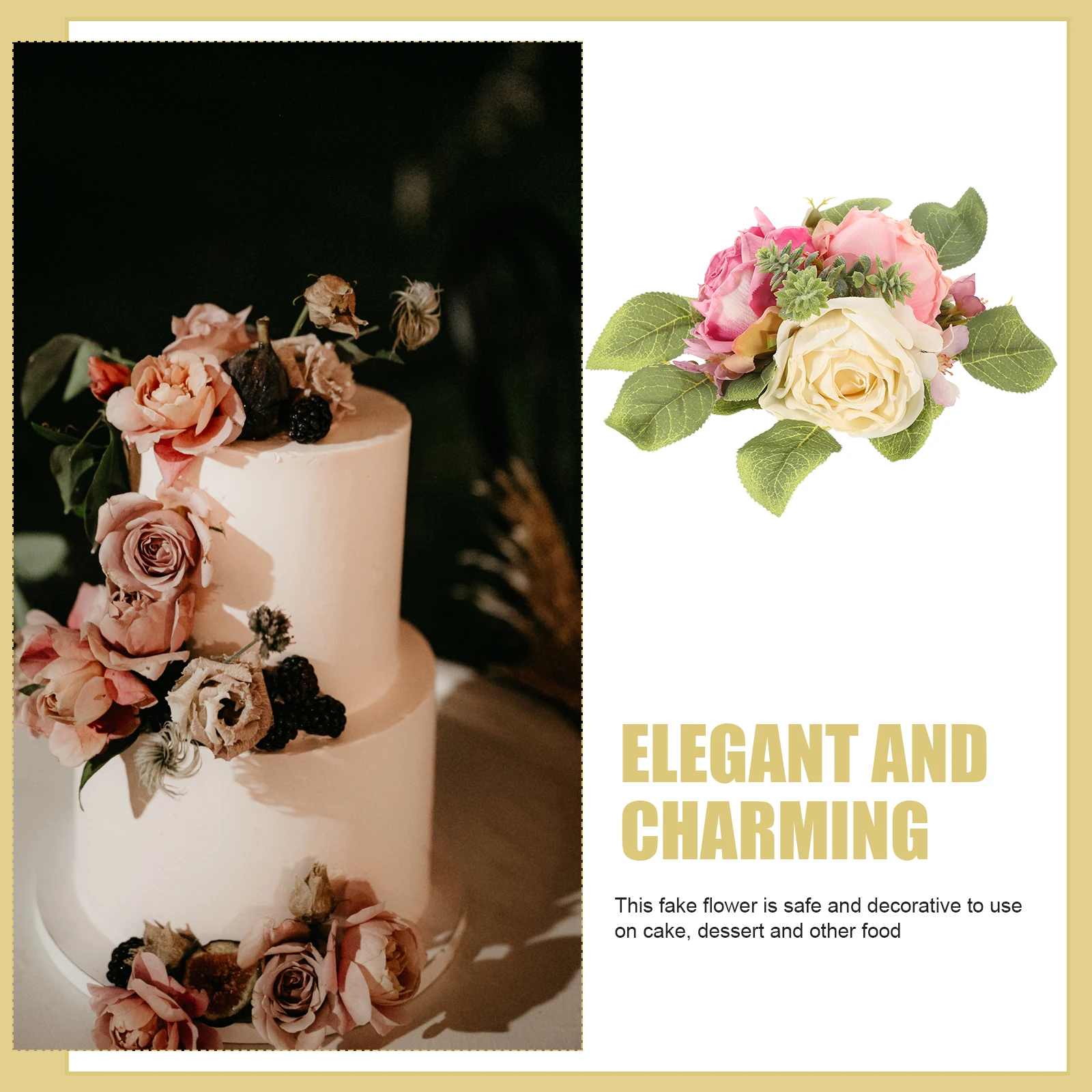 

Faux Simulated Candlestick Decoration Flowers Western Style Decorations Banquet Fake Wedding Centerpieces Artificial Cake