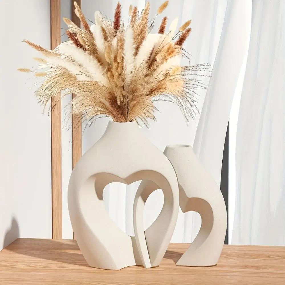 

Flower Arrangement Bottle Resin Heart Vase Modern Exquisite Hydroponic Flower Holder Creative Removable Flower Utensils Gift