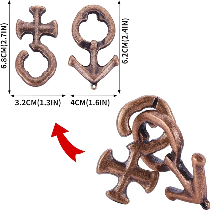 ماجيك يربك المعادن الدماغ دعابة لغز مجموعة 3 قطعة Disentanglement ألعاب تعليمية الكبار الاطفال مضحك الهدايا Juegos دي Ingenio