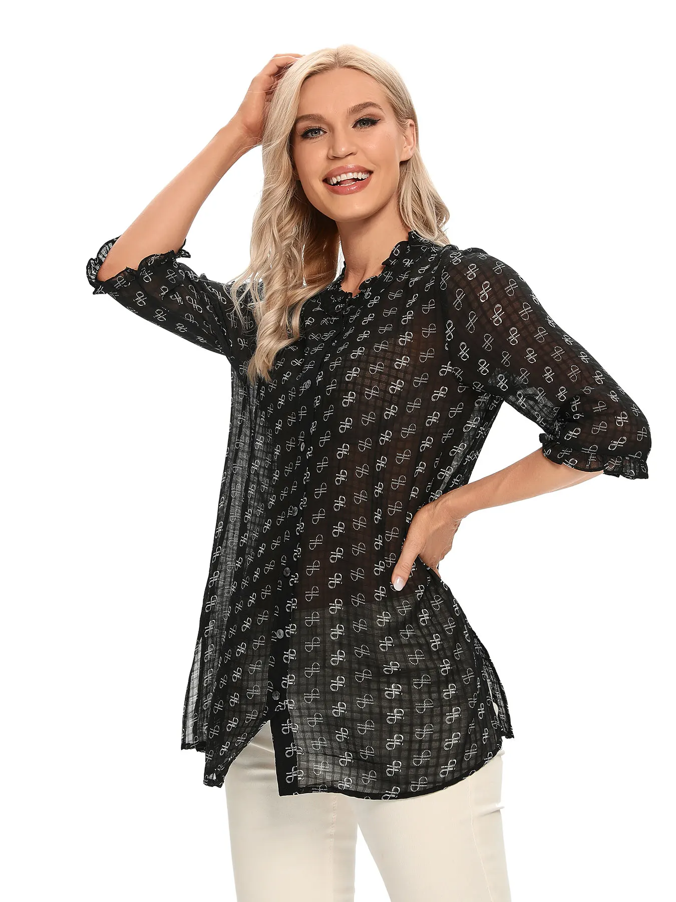 

Women Woven Fashionable Casual Shirt For Spring And Summer