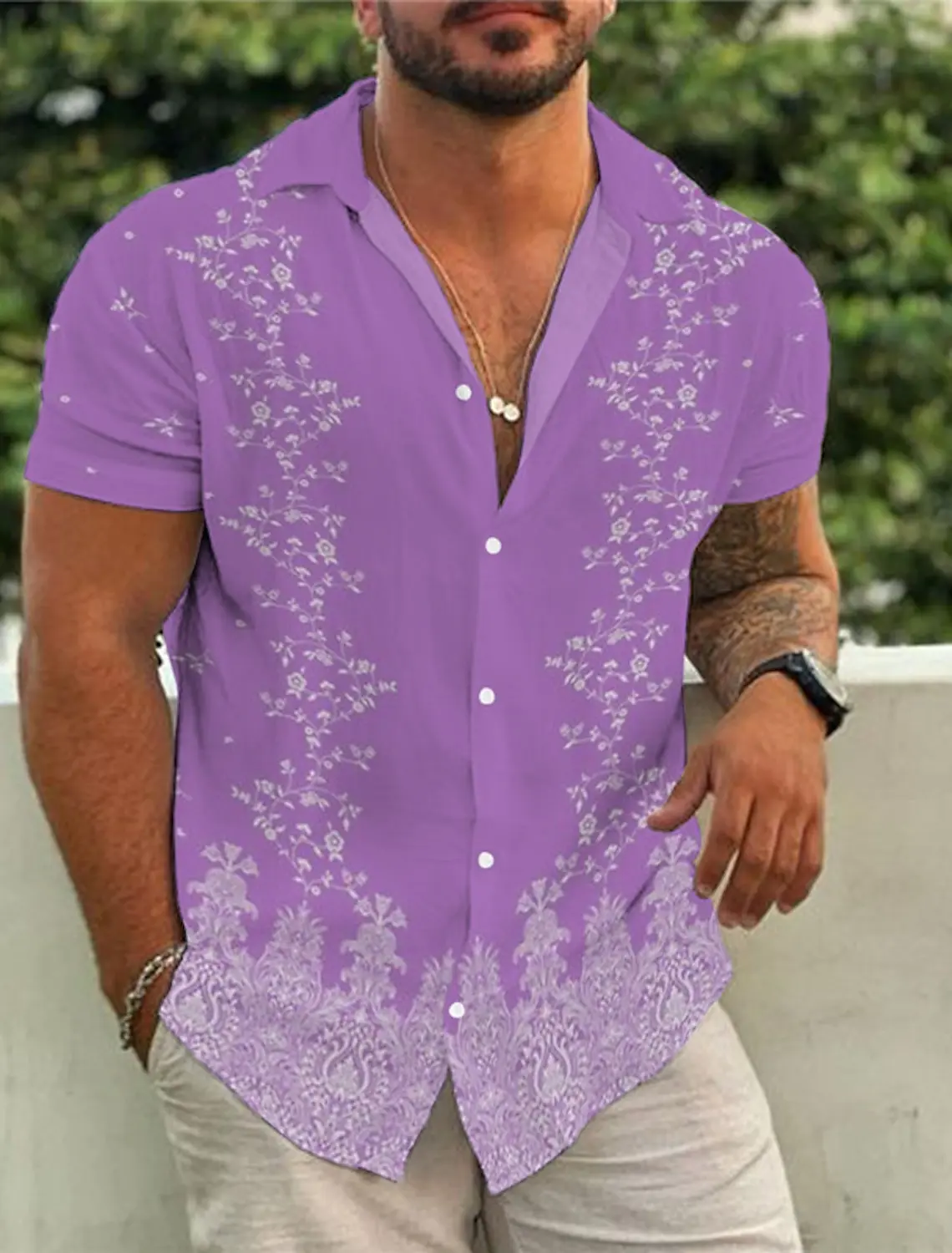 2023 new summer men\'s European size 3D printed Hawaiian short-sleeved shirt cardigan fashion trend large size men\'s shirt