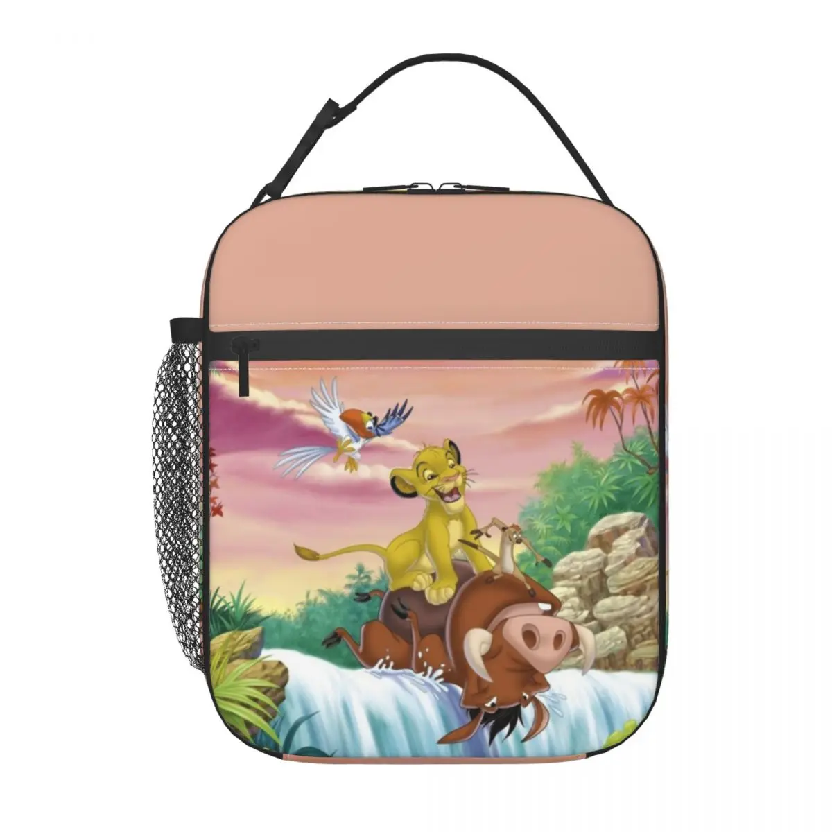 

Custom The Lion King Simba No Worries Insulated Lunch Bag Work School Food Hakuna Matata Film Leakproof Thermal Cooler Bento Box