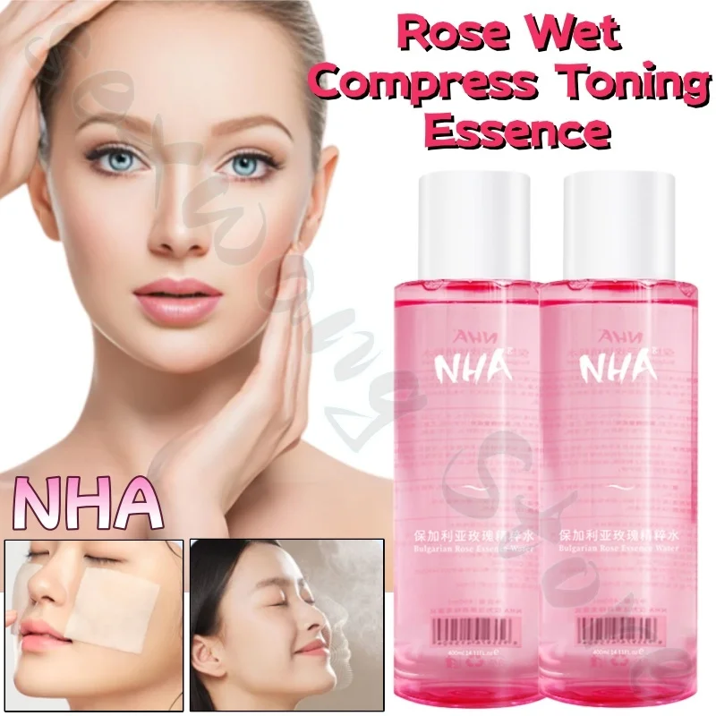 

NHA Rose Essence Water 400ml Rose Hydrosol Deep Moisturizing Replenishing Wet Compress Improves Rough and Dry Skin Toner