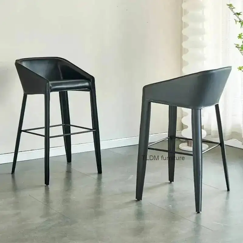 

Стулья в стиле ретро для дома: легкие, минималистичные, роскошные, в индустриальном стиле, для бара, кофейни, магазина, с сиденьем из кожи.