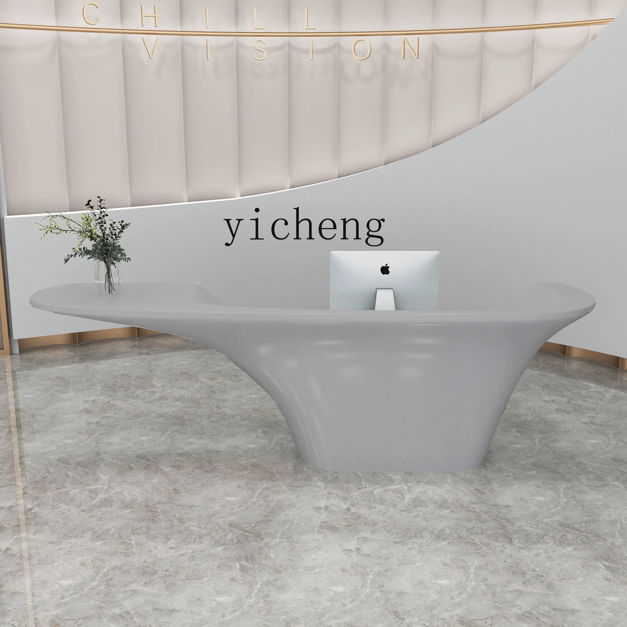 ZZ FRP special-shaped clothing store checkout page beauty salon consultation reception desk baking paint