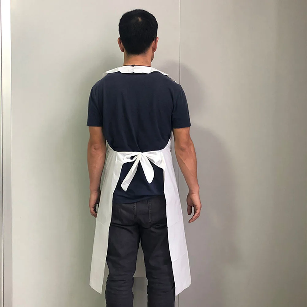 

12pcs Thickened Pe Plastic Apron Disposable Waterproof Oil-Proof Sleeveless Cooking Apron For Kitchen Housework Baking Garden