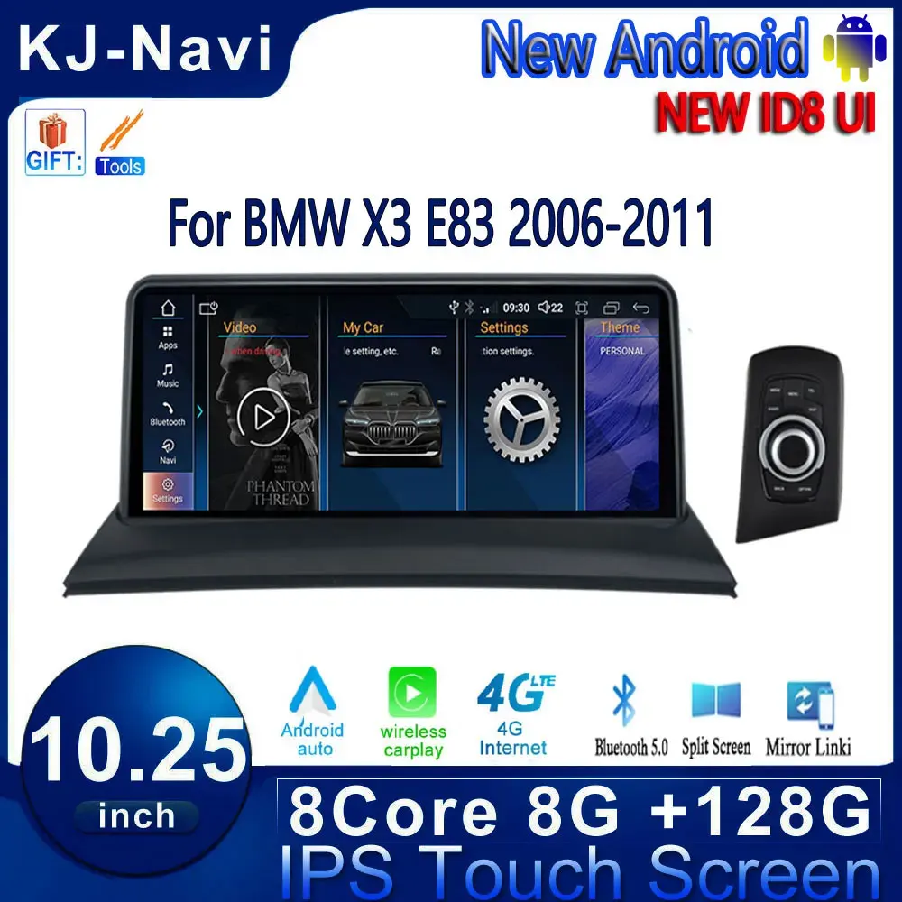 

Android 14 GPS Navigation For BMW X3 E83 2006-2011 System Stereo Rodio Auto Monitors Car Multimedia Player 10.25 Inch