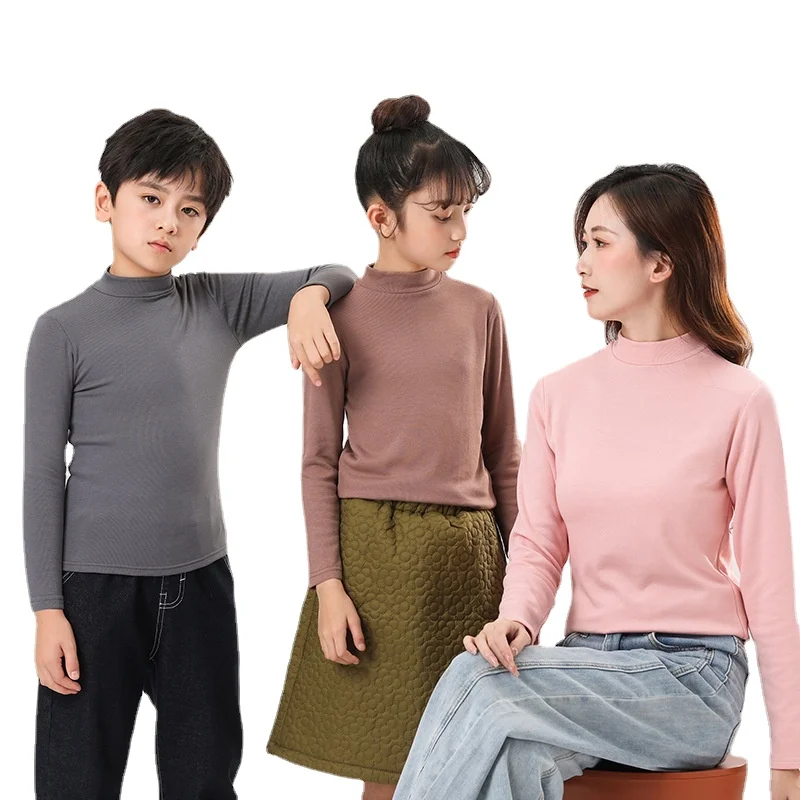 

New Spring Clothes for Children Mother Dauther Son Matching Family Sleeved Quality Modal Warm Tee Shirt Outdoor Basic Tops