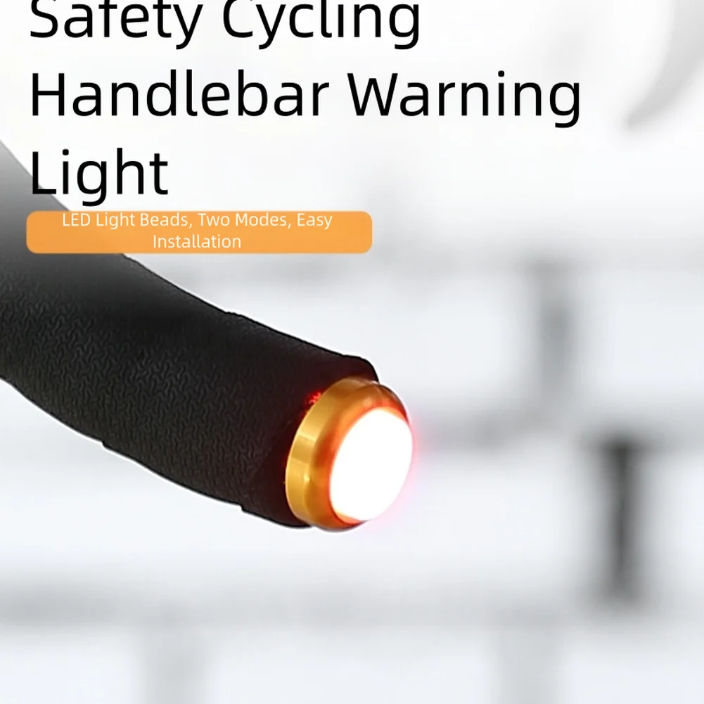 

For Cycling Safety LED Handlebar End Light Aluminum Alloy with Waterproof Design and Two Modes for Bike Visibility