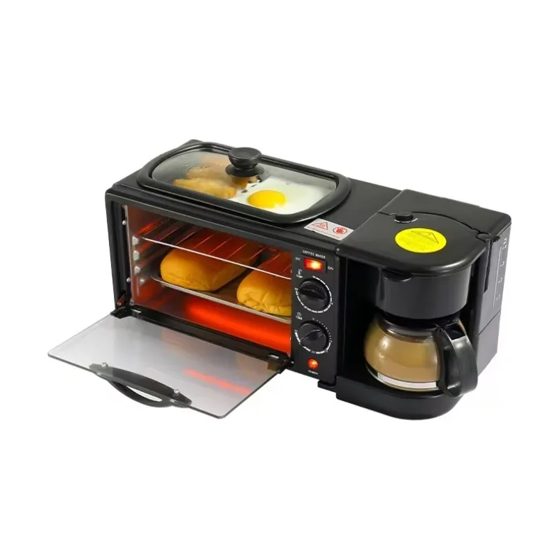3-in-1 Breakfast Machine: Multifunctional Electric Bread Maker with Timer and 1.5 lb Capacity