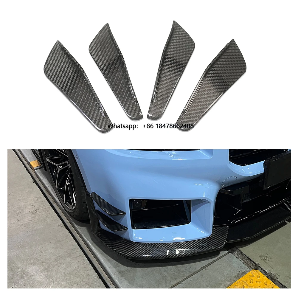 

For M2 G87 High Quality True Dry Carbon Fiber Front Bumper Canards Body Kits Trim Decoration Universal Spoiler