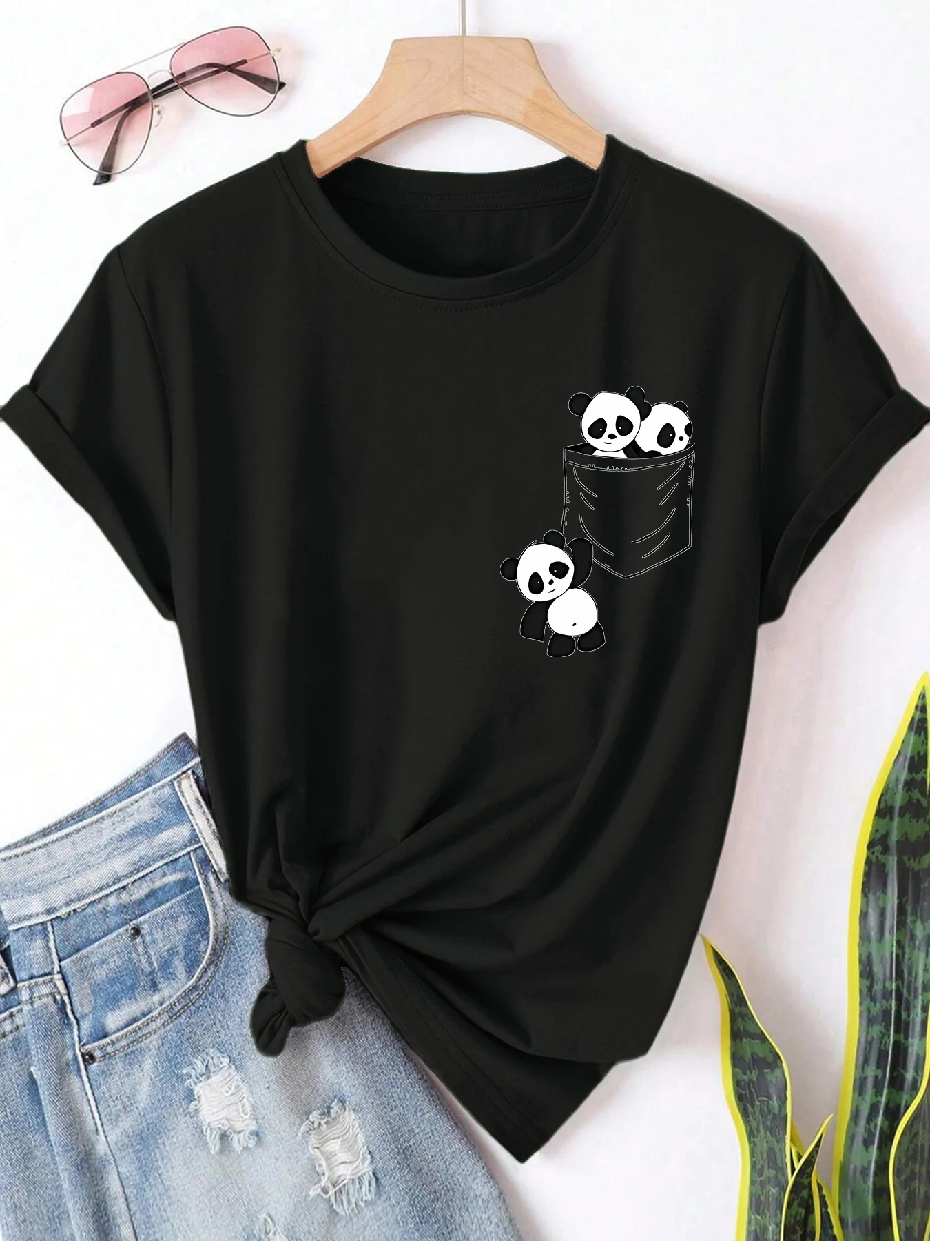 T-shirt à manches courtes imprimé grande taille pour femmes, ample et décontracté, doux, confortable et respirant, Sports de plein air