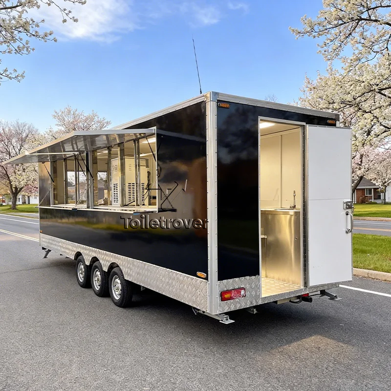 

Customizable Design Hot Dog Fast Food Trailer Street Mobile Food Truck Cart Ice Cream Food Truck Trailer with Full Kitchen