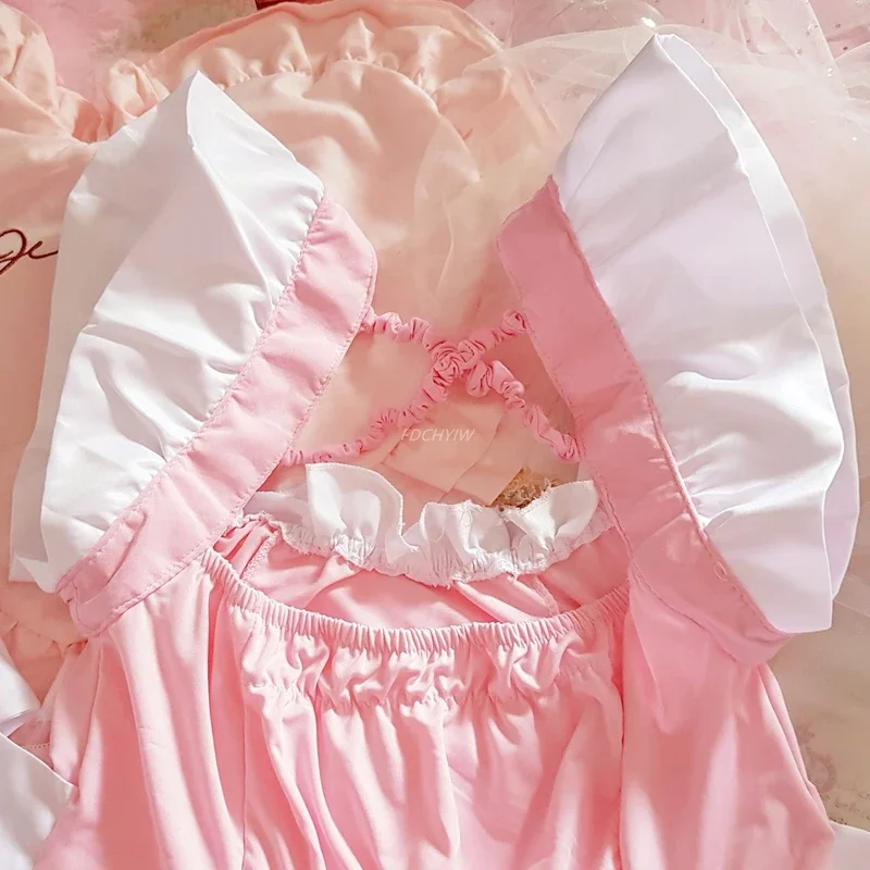 Vestido de empregada Lolita japonês feminino, lingerie kawaii, fantasia serviçal, sexy e erótico, dramatização, roupa de empregada bonita, rosa, 2021