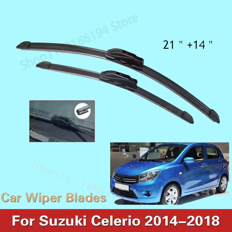 

Car Wiper Blade Blades For Suzuki Celerio 2014-2018 21"+14" Windshield Windscreen Clean Rubber Silicon Cars Wipers Accessories