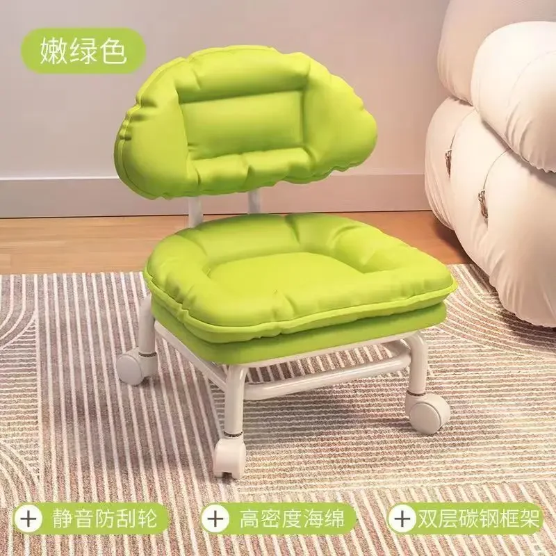 2025 الكربون الصلب البراز غرفة المعيشة المنزلية طاولة شاي البراز العالمي عجلة التعلم البراز كسول عجلة كرسي صغير الظهر