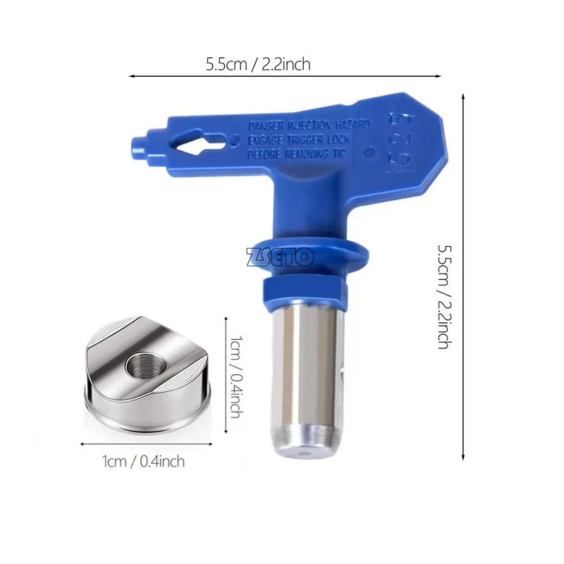 Airless spray gun nozzle holder and nozzle are suitable for reversible nozzle parts 211/215/311/315/415/417/515/517/523/623