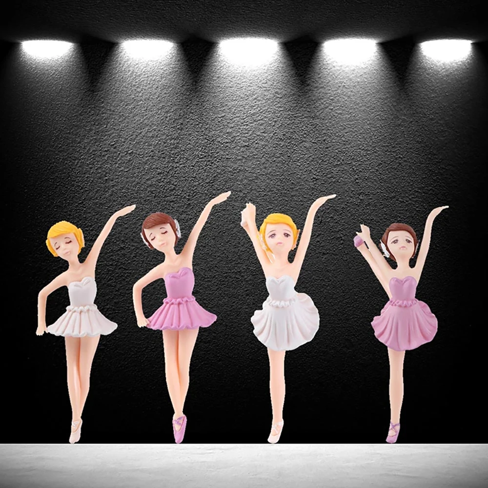 1PC/4PC Mini Ballerina Girls Doll Resin Crafts  Ature Dancing Girl  Micro Landscape Fairy Garden Ornament Doll House Accessories