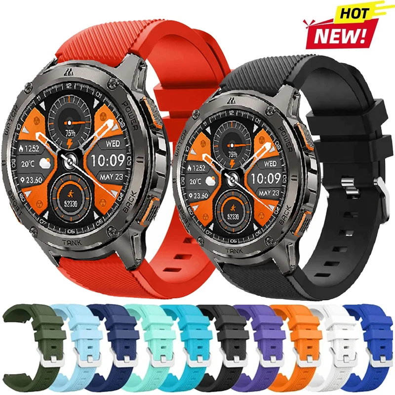 Correa de reloj de 22mm para KOSPET TANK T3 M3 Ultra, Correa de silicona de repuesto para KOSPET TANK T2 T3/M2 M3, pulsera deportiva