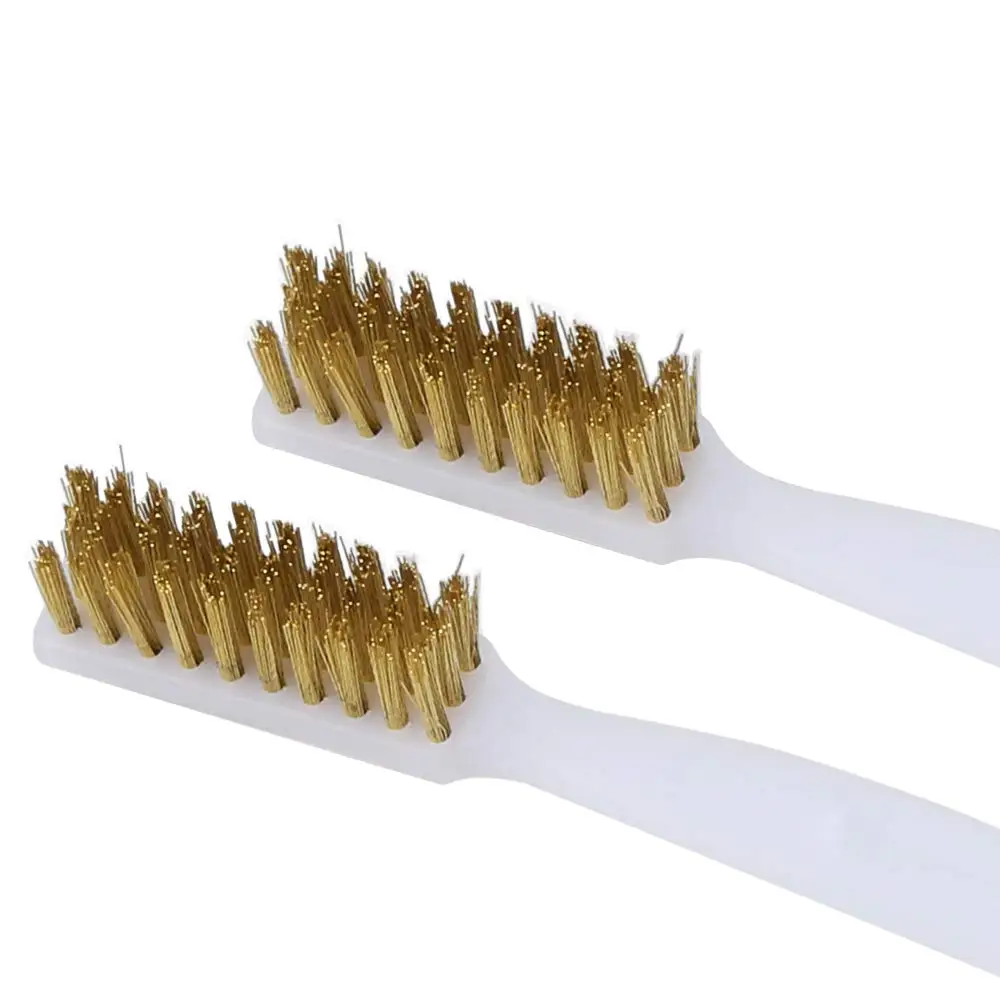 2PCS 3D Printer Nozzle Cleaning Brass Wire Brush Tool Handle Hot End Deep Cleaning  for Rust, Dirt & Paint Scrubbing