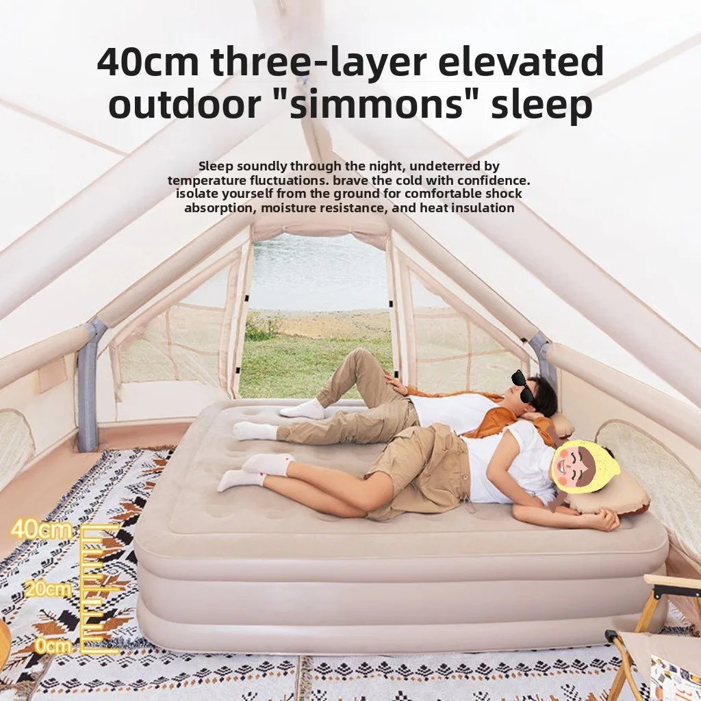 Supply built-in automatic pump inflatable mattress double outdoor camping tent folding portable inflatable bed moisture-proof